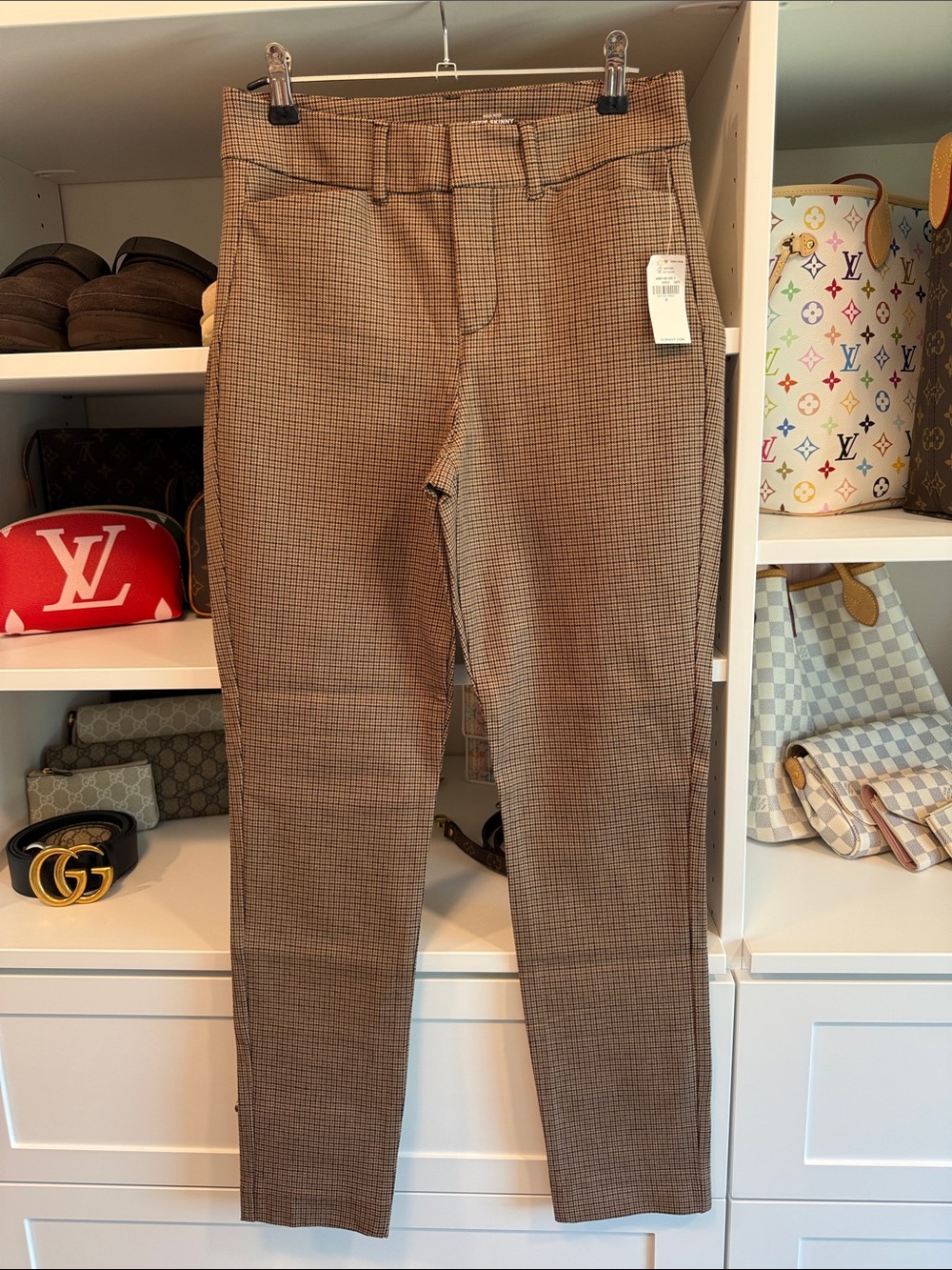 Old Navy Brown Houndstooth High Rise Pixie Skinny